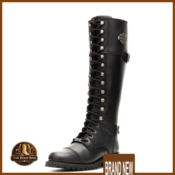 Leather Motorcycle Boots Knee-High Fashion Riding Streetwear Classic Retro